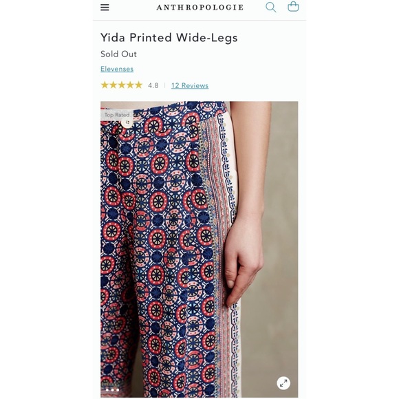 ANTHRO Elevenses Yida Print Wide Leg Palazzo Pants - Picture 6 of 8